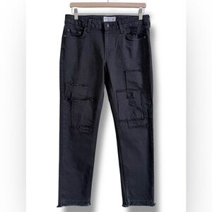 Derek Lam 10 Crosby Denim Mila Mid-rise Patchwork Girlfriend Jeans Black Size 27